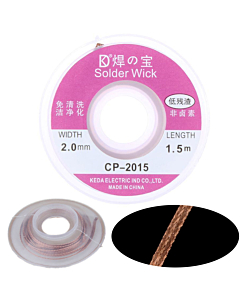 5pcs 1.5M(5FT) 2.0mm diameter Desoldering Wire Braid Sucker Remover Wick Solder Pump Cable Wire