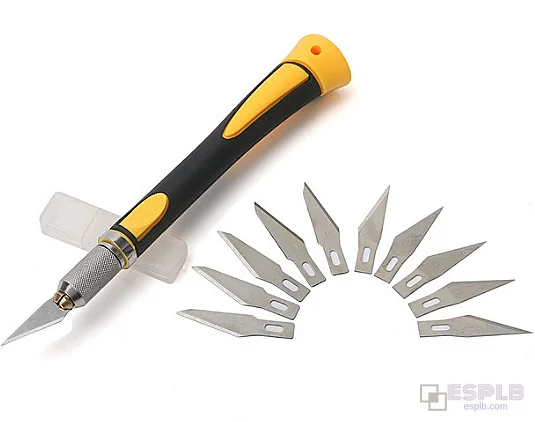 WL-9302S Skridsikkert håndtag med 10 stk. SK5-blade træskæringsværktøj
