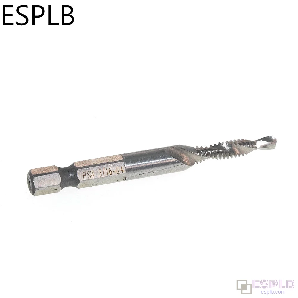 1/4'' Hex HSS Acier Rapide Taraud en Spirale Vis 1/8 3/8 5/16 3/16 5/32 Métrique Composite Robinet Foret Taraud 6pcs/ensemble Outils à Main
