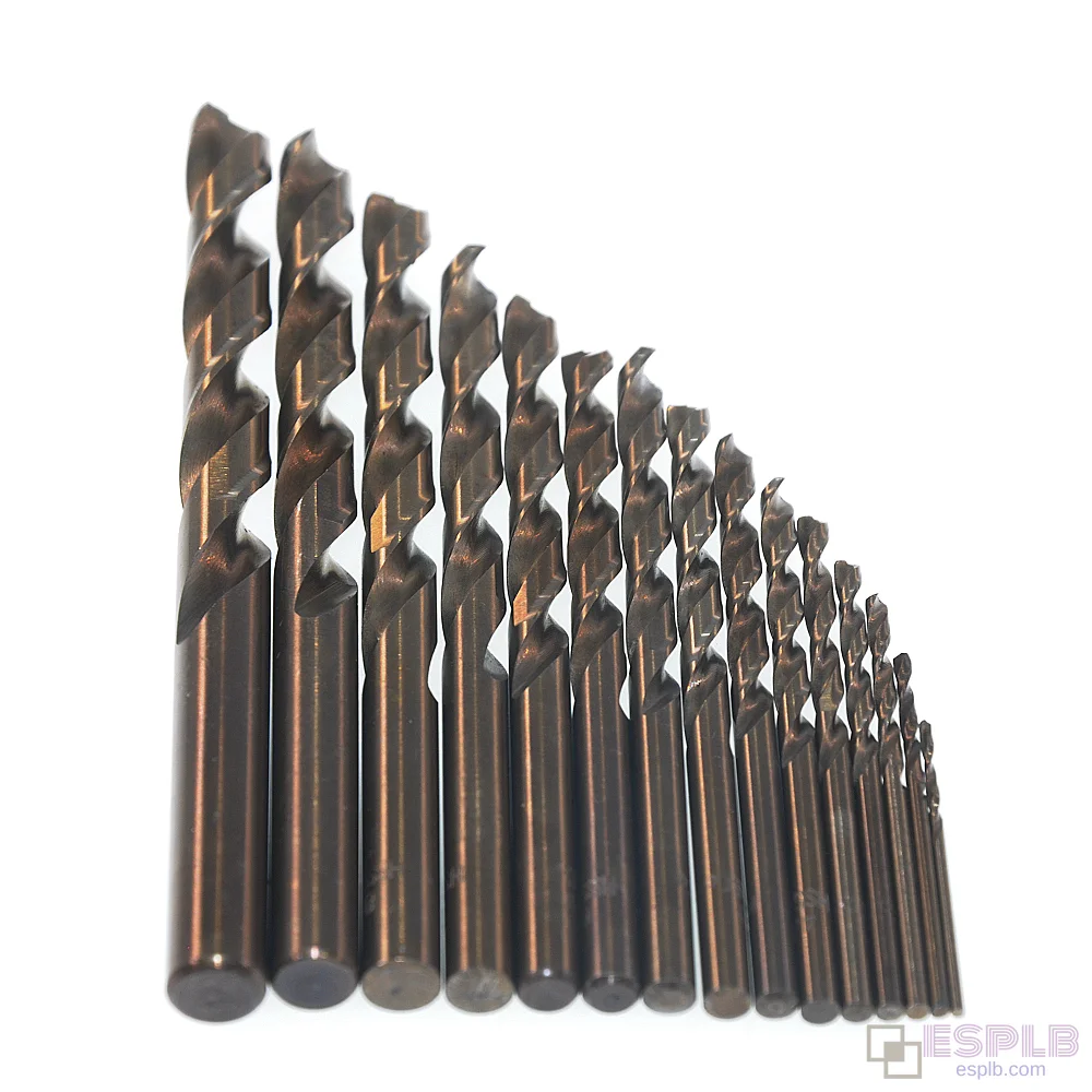 15 יחידות מקדחי פלדת קובלט HSS מהירה M35 1.5-10 מ"מ
