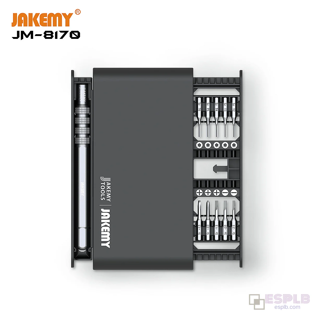 JAKEMY-8170 Precision Magnetic Screwdriver Set with Aluminum Alloy Handle for Laptops, Watches, Glasses, and Smartphones
