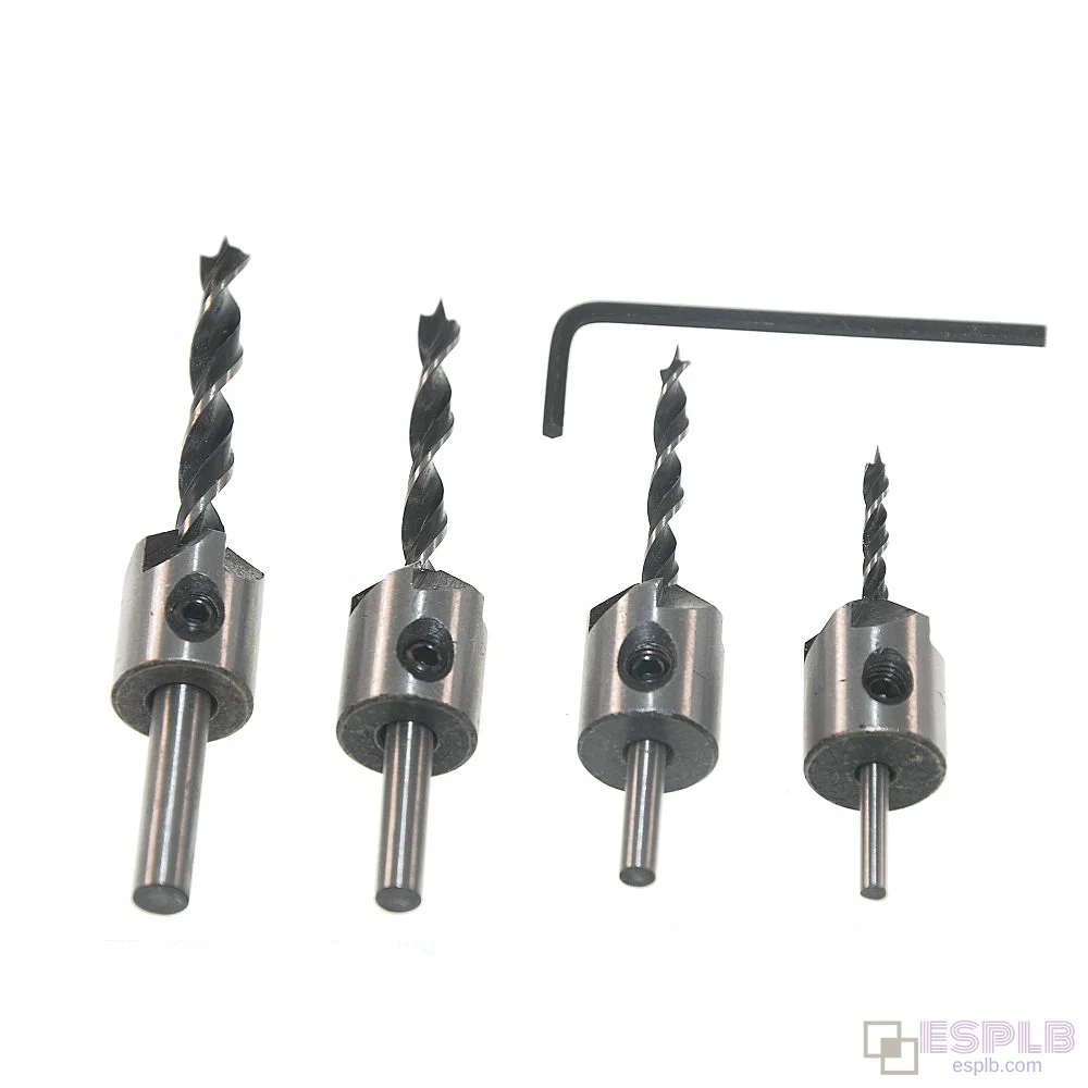 4件套3mm-6mm高速钢5刃沉头钻头组
