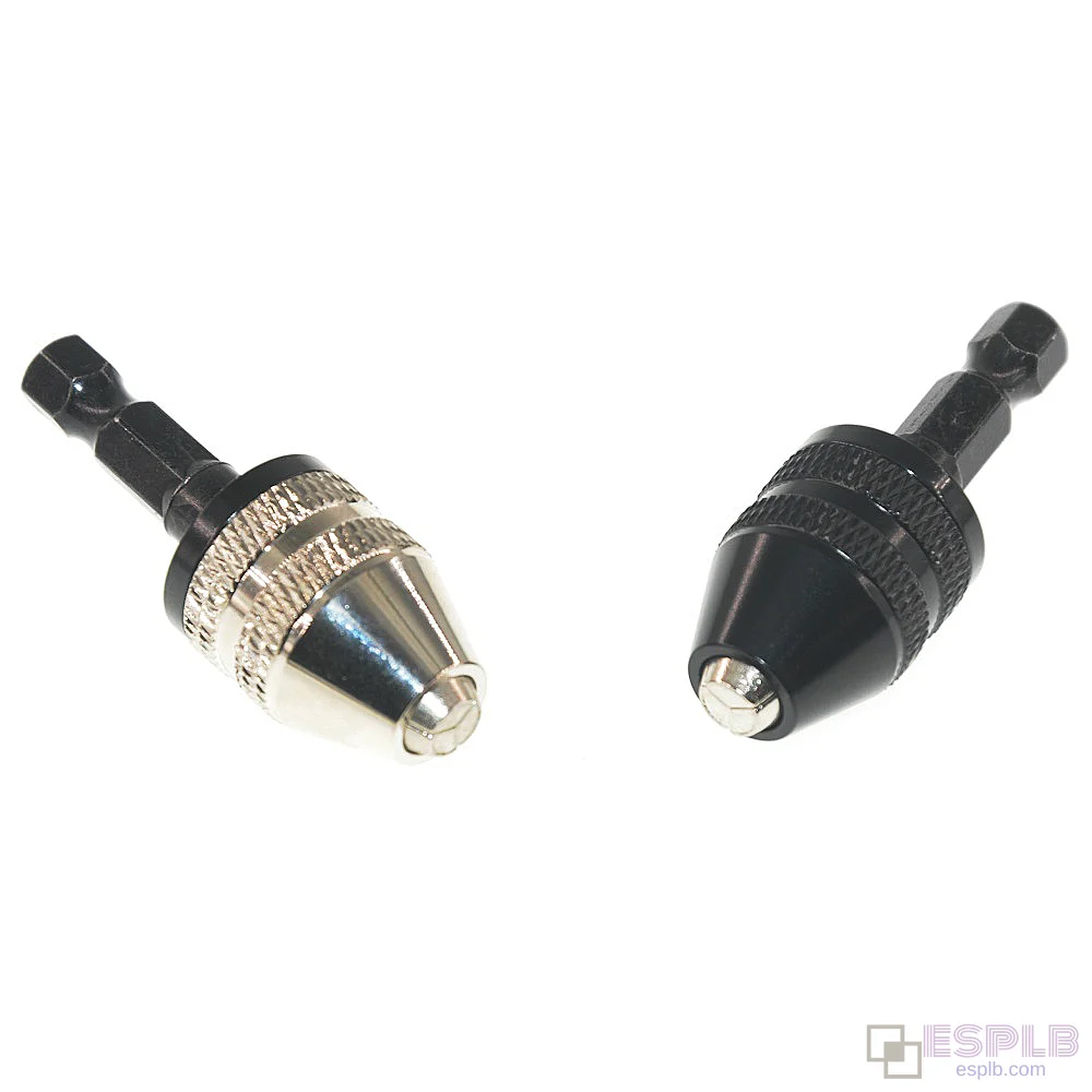 Adaptateur de tournevis pour mandrin de perçage sans clé miniature en alliage d'aluminium 0,3-3,6 mm, tiges hexagonales 1/4", fraises avec changement rapide
