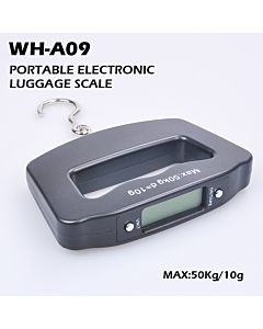 Luggage Portable Digital Hook Scale Blue Backlit WH-A09 50Kg*10g With Weight Lock and Sound Prompts