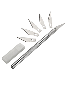 Metal Scalpel Knife Non-slip Cutter Engraving Craft Knives + 6pcs Blade Mobile Phone Laptop PCB DIY Repair Hand Tools