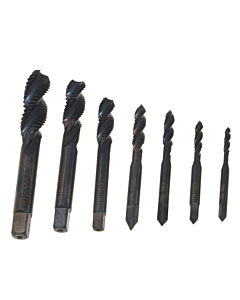 7pcs M3/4/5/6/8/10/12 Drill Bit Spiral Hand Thread Tap HSS 6542 Machine Screw Spiral Point Thread Metric Plug Hand Tools